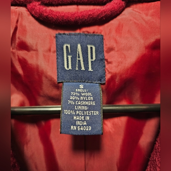 Gap Women's Wool Cranberry Red Trench Coat - Size Small - Picture 2 of 10